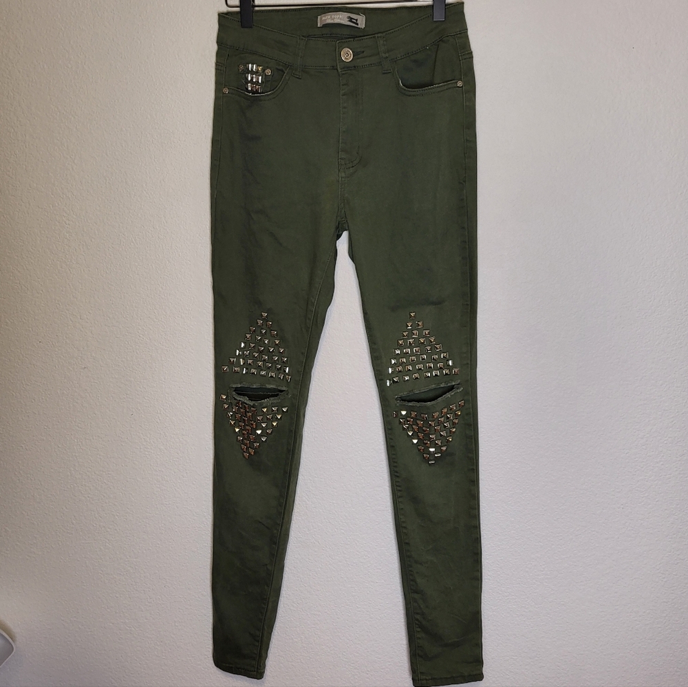 Blue Topic Olive Studded Women's Jeans size Juniors 9/10